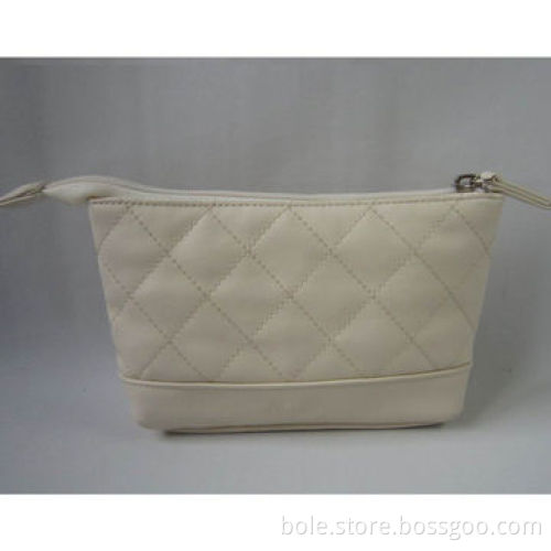PU Cosmetic Bag with Quilting Design for Promotional, Nylon Zipper for Closure